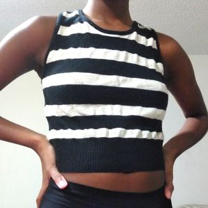 Patterned Crop Top Sweater